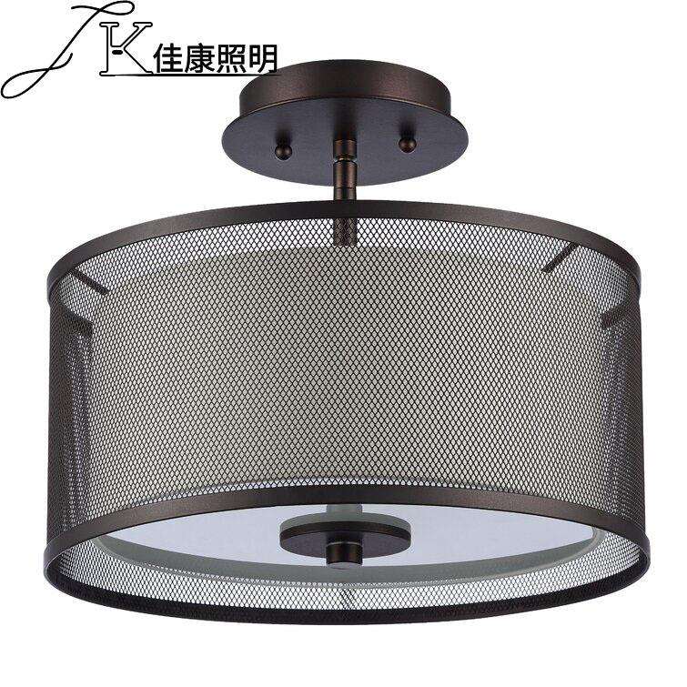 美式铁艺灯吸顶灯工业复古灯具枝形布艺圆形源头工厂灯具110V