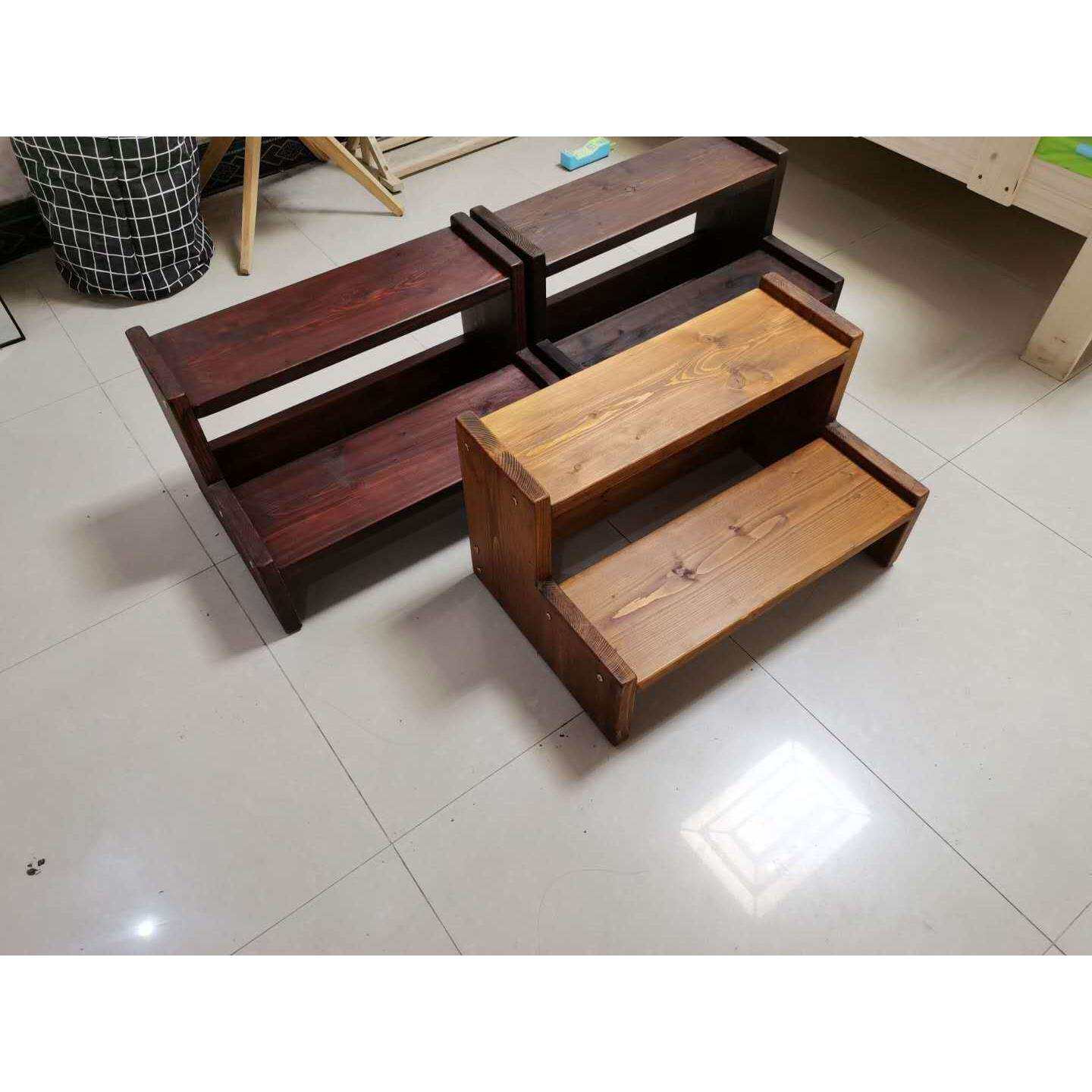 梯凳家用儿童成人阳台实木台阶楼梯垫高踏步登高活动两步床梯其他