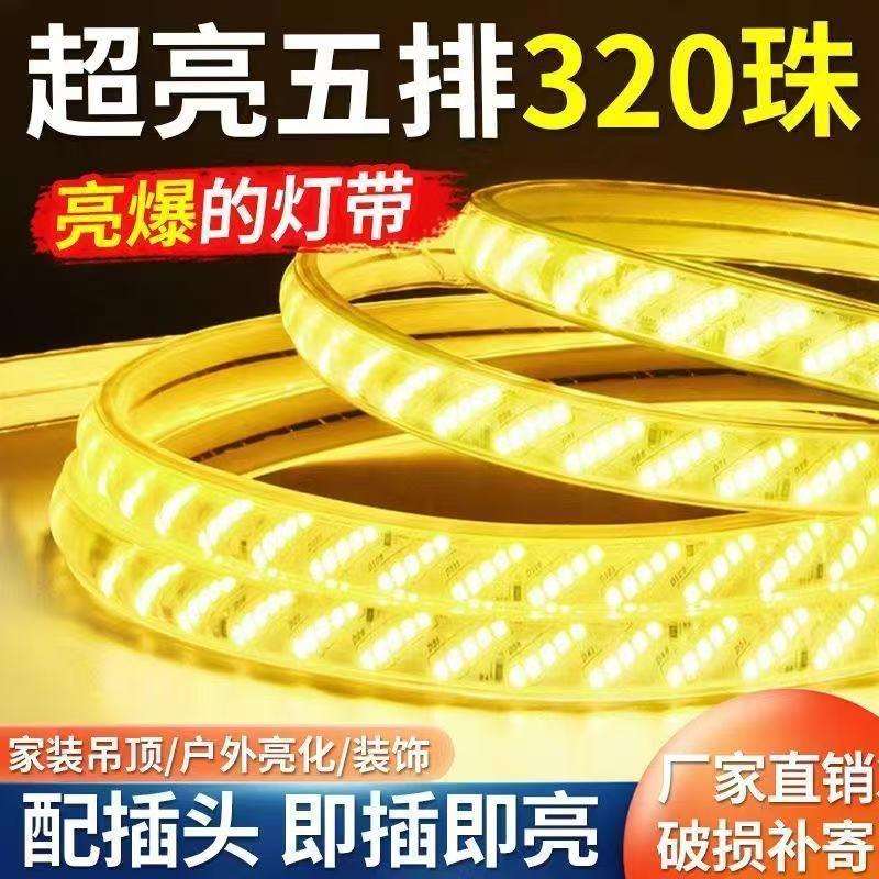 220v灯带户外防水led吊顶客厅外墙氛围室外防晒工程高压招牌灯条