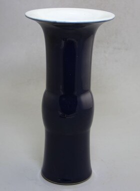 厂家现货收藏杂件做旧瓷器工艺品色蓝色花瓶大清康熙年制