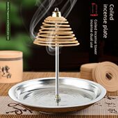 塔香香可伸缩不锈钢盘蚊香盘香座香器香插熏香炉檀香盘香托支架点