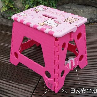加厚便携折叠椅子儿童塑料脚踏凳卡通小板凳挂浴室耐磨防滑可拆卸