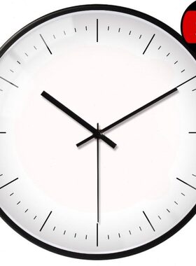 经典T静音细装饰潮流Y创意时钟简约0挂钟6边框壁挂石英钟表012寸