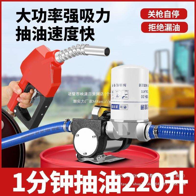 电动抽油泵滤芯柴油泵12V24V通用220V加油机启停自吸泵抽油