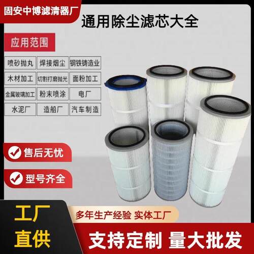 工业除尘滤筒六耳卡盘快拆除尘滤芯抛丸机喷塑涂装喷砂房滤筒
