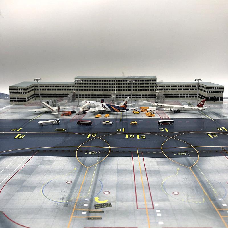 1/400机场地勤车航站楼廊桥指挥塔路灯地勤纸客机模型配件