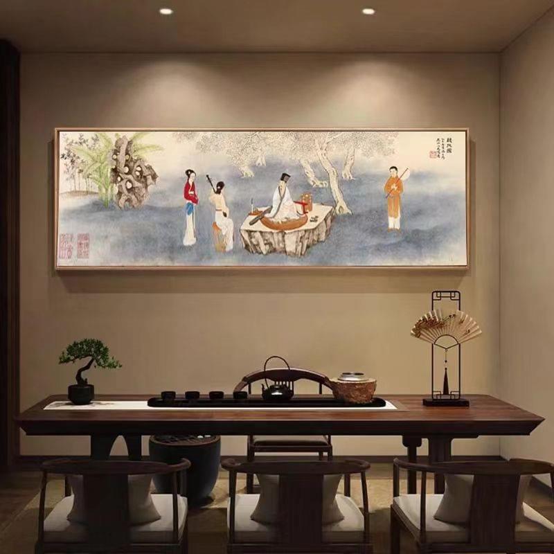 听阮图阮琴古琴古筝音乐教室布置装饰古风琴房装饰画新中式中国风