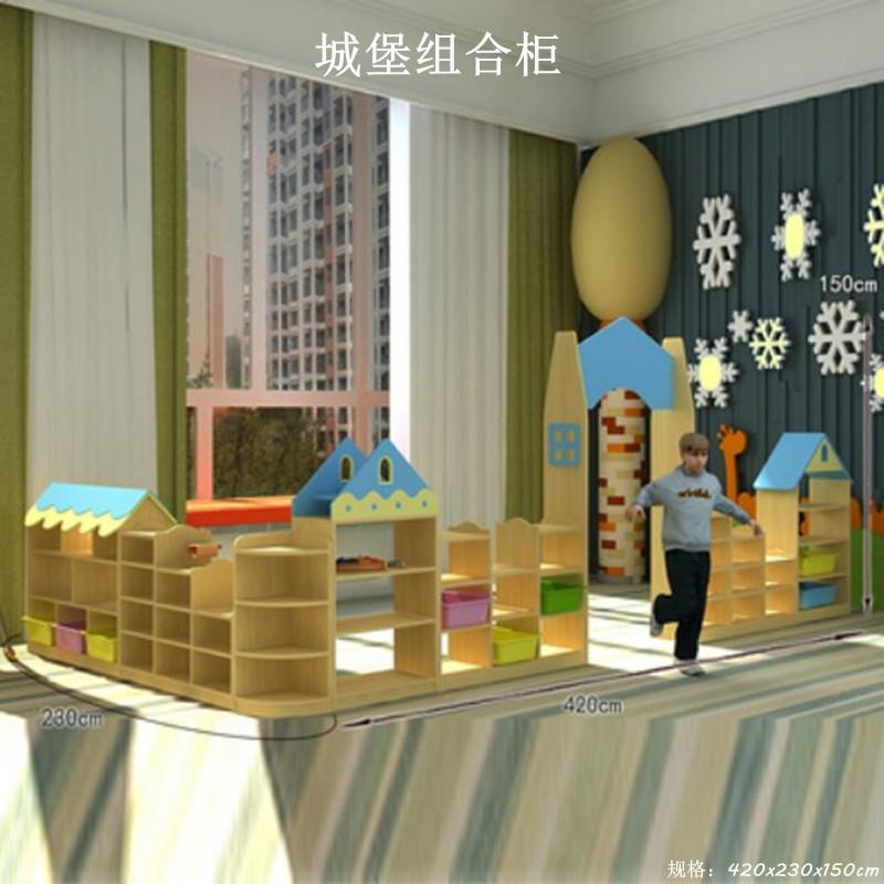 室内儿童樟子松柜子幼儿园玩具柜实木储物柜收纳架蒙氏教具组合柜