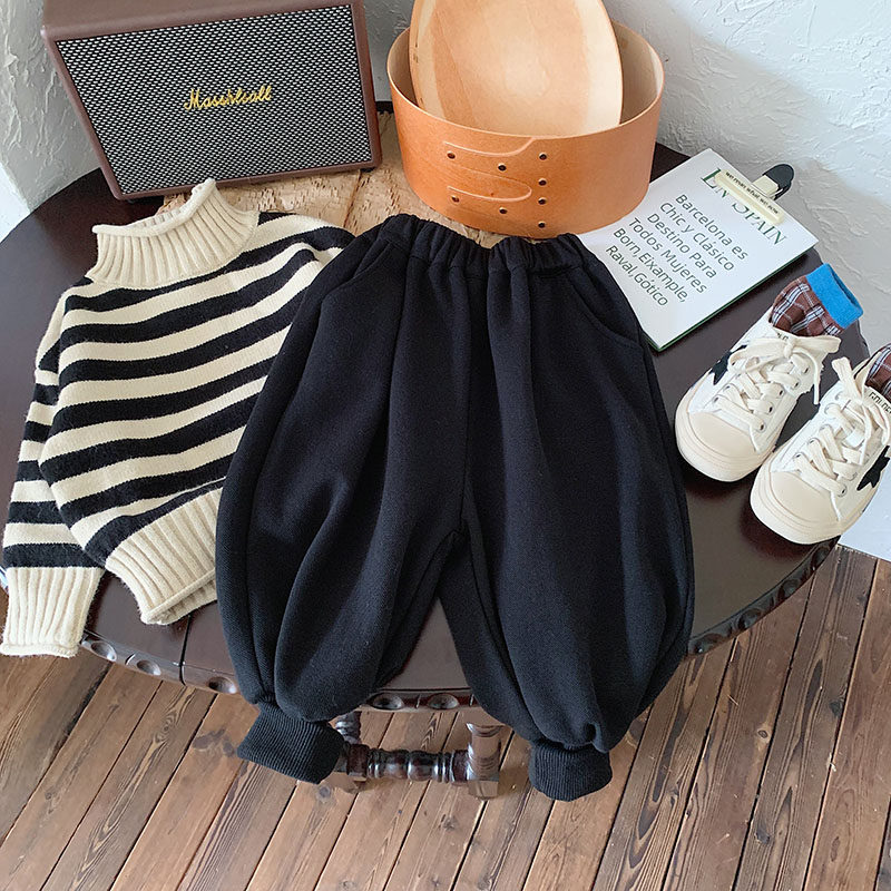 儿童裤男童秋冬加绒加厚女童长裤子3岁宝宝大PP哈伦裤洋派灯笼裤