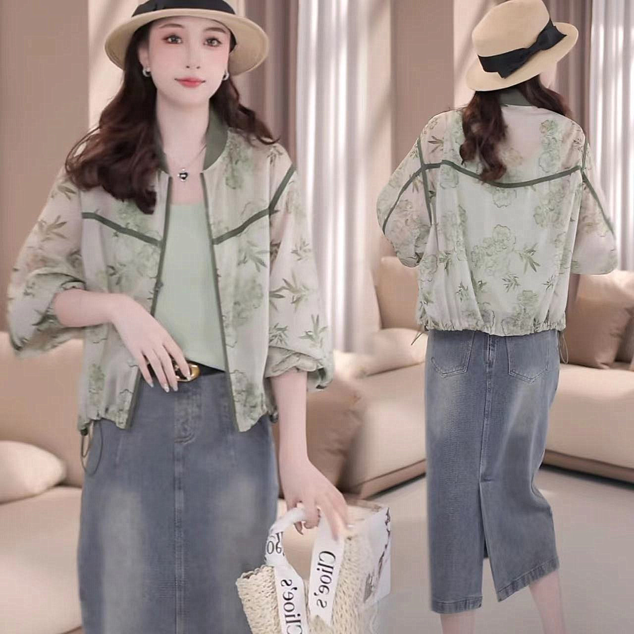 新中式国风短款休闲防晒外套女2024夏季新款轻薄棒球服小个子上衣