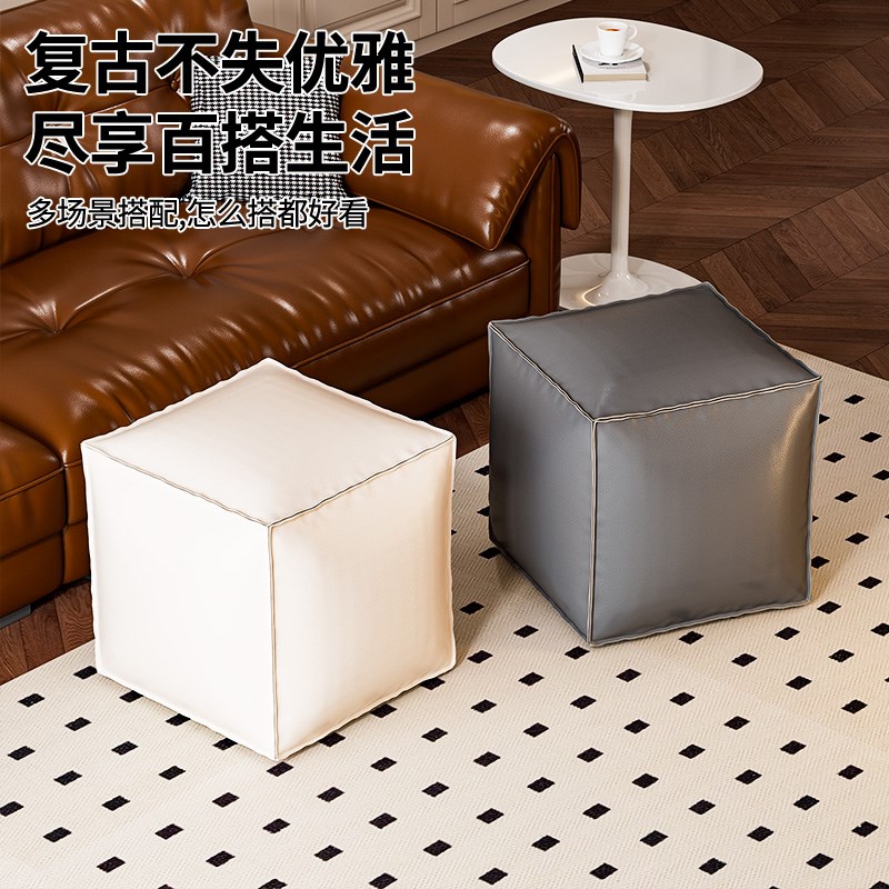 轻奢皮墩防刮耐磨收纳袋坐墩皮质大容量客厅卧室收W纳袋懒人沙发
