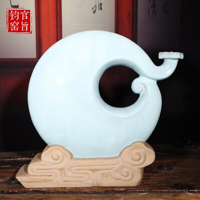 钧瓷摆件圆满如意家居玄关博古架办公室装饰品工艺陶瓷高档送礼品