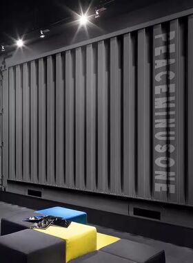 立体铁皮集装箱墙纸舞蹈教室办公室公司背景墙街舞工业风金属壁纸