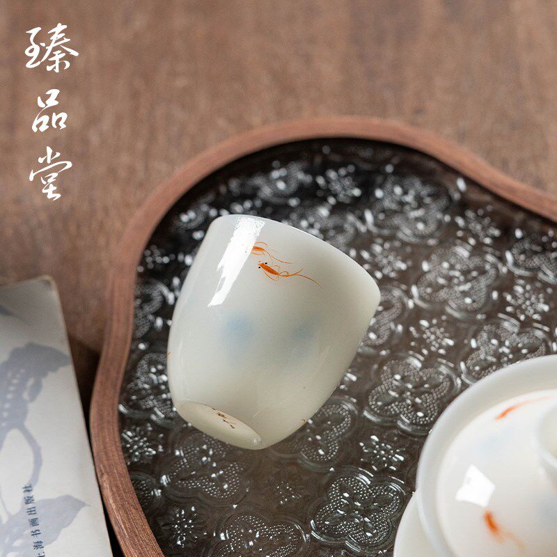 臻品堂叶林强冰种手绘主人杯家用功夫茶具陶瓷茶杯喝茶专用品茗杯