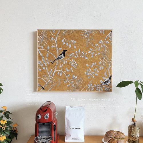 《花鸟册》原木风电表箱装饰画奶油配电箱遮挡挂画地暖分水器盖板