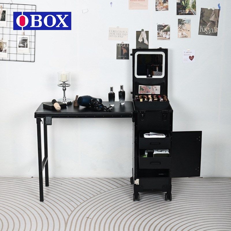 多功能美妆美甲桌精致大容量拉杆收纳箱带灯万向轮美甲纹绣工具箱,收纳整理,化妆箱/盒,淘宝优惠券,粉丝福利购,淘宝优惠卷