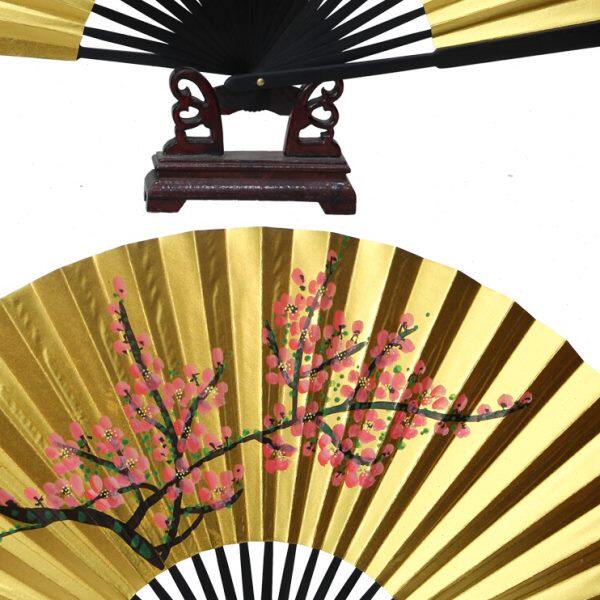 仙宝戏曲专用金扇子中低档泥金扇20骨假糊面戏曲泥金折扇子