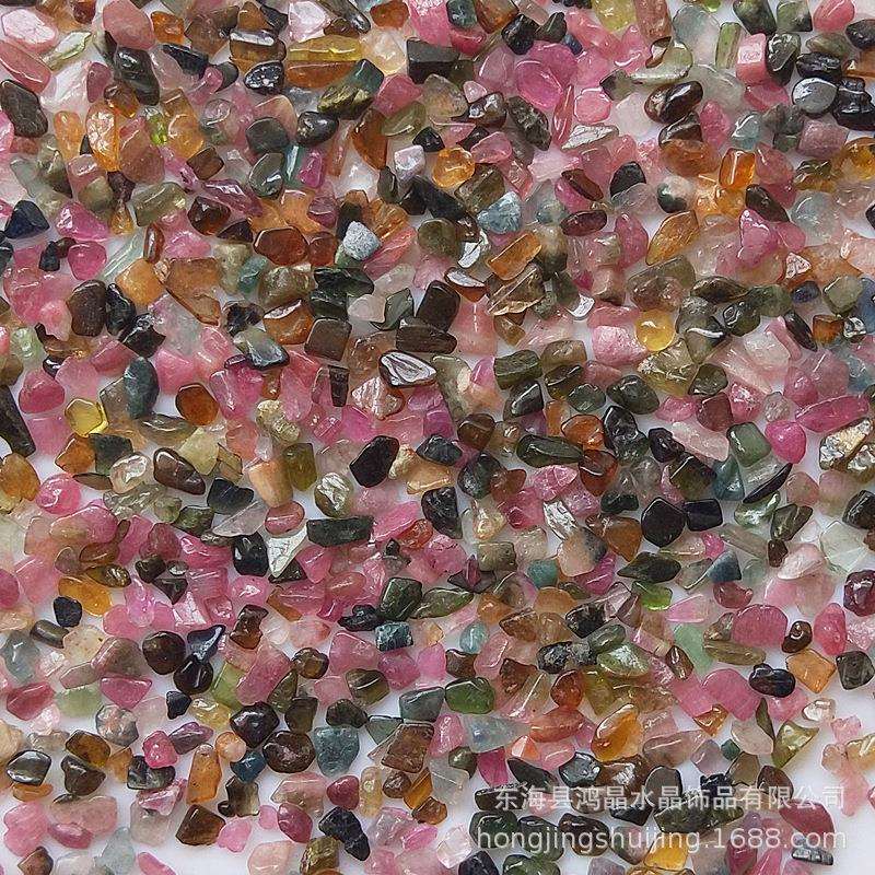 碧玺碎石 小颗粒托玛琳 彩色小碎石 滴胶 金字塔