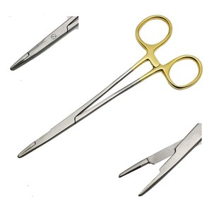 不锈钢带剪刀持针器两用多功能带剪持针钳埋线X缝合14cm