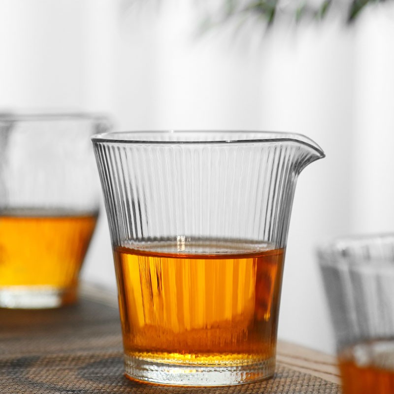 日式公道杯玻璃透明倒茶杯耐w热家用功夫茶具分水杯高端茶海装茶