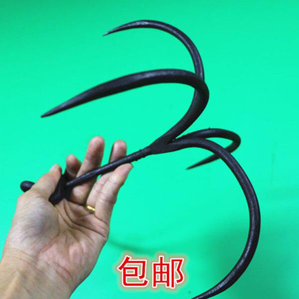 锻打猪肉挂钩屠宰线挂钩肉钩市场卖肉专用钩4钩子烧腊工具猪肉钩