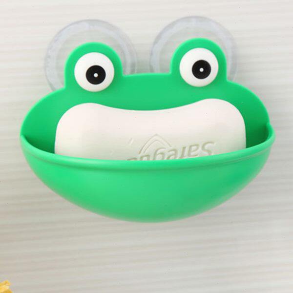 创意家用壁挂式肥皂盒吸盘免打孔沥水可爱卡通青蛙香皂置物架墙上