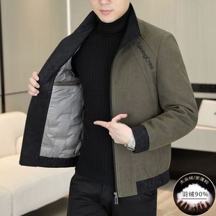 主推中青年立领夹克羽绒服90绒羽绒毛呢男士年轻款款外套299