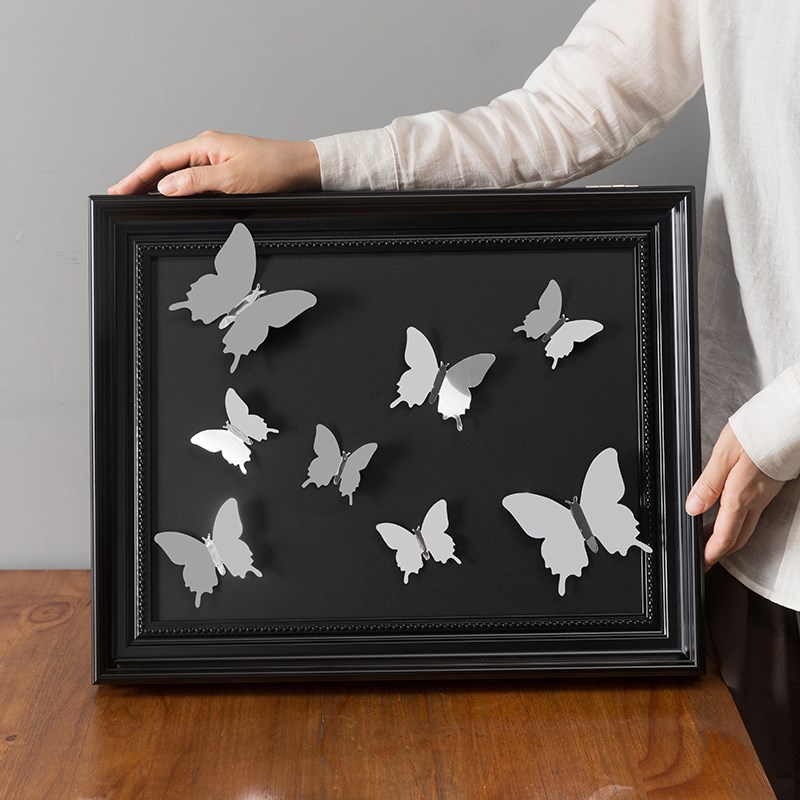 电表箱装饰画中古画蝴蝶冰箱贴磁吸复古中式欧式电闸开关遮丑餐厅