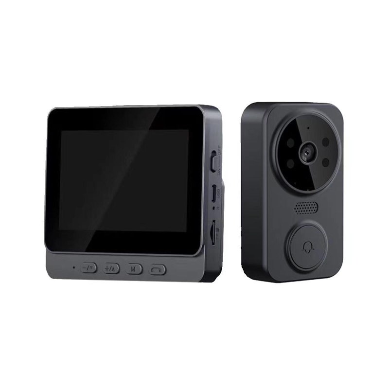 无线可视门铃家用带显示屏门口对讲视频无需WiFi免打孔布线摄像头