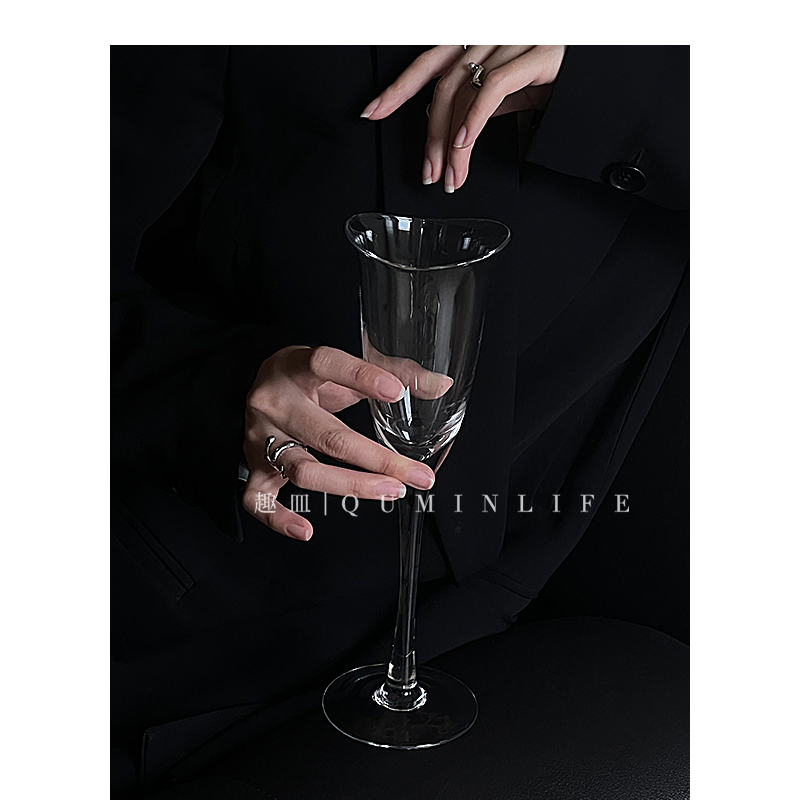 Qumin 春日素语 杨柳依依 喇叭形轻奢红酒杯葡萄酒高脚杯红酒杯