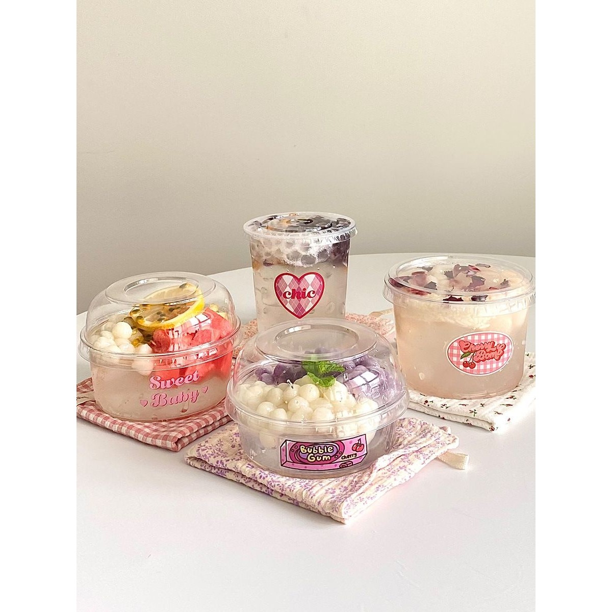 冰粉打包盒加厚一次性带盖网红水果捞冰汤圆碗芋泥刨冰蛋糕z^,餐饮具,塑杯,淘宝优惠券,粉丝福利购,淘宝优惠卷