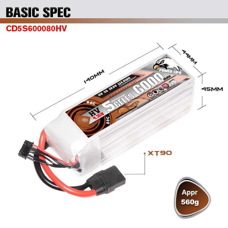 鹰氪CODDAR 6000MAH 5S 19V 80C HV长续航航模RC车模船模锂电池