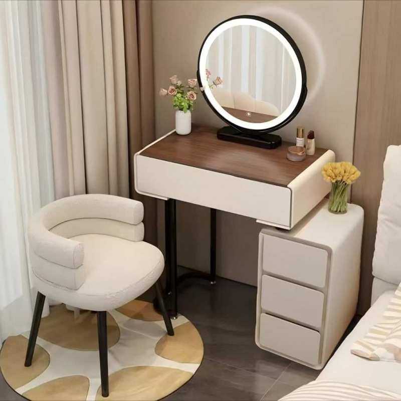 意式小户型奶油风梳妆台卧室现代简约化妆桌床头收纳斗柜书桌,3C数码配件,USB灯,淘宝优惠券,粉丝福利购,淘宝优惠卷