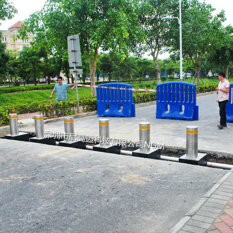 供应全自动升降防撞柱福建景区公园停车伸缩地桩移动路桩成品车档