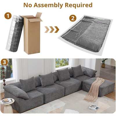 跨境组合沙发压缩全海绵l型沙发地板沙发分段式沙发Compressed so