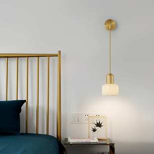 北欧日式简约壁灯全铜FLOS卧室床头客厅设计师款吊线轻奢陶瓷灯具