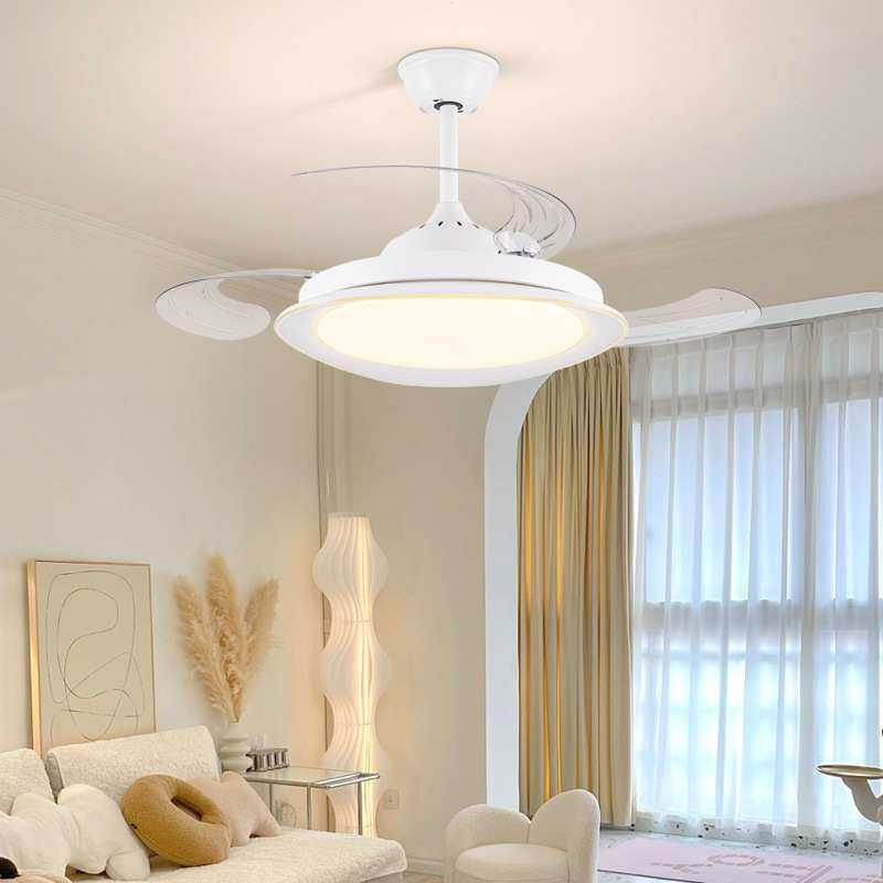 现代简约隐形风扇灯大尺寸家用客厅餐厅吊扇灯大风力带电风扇一体