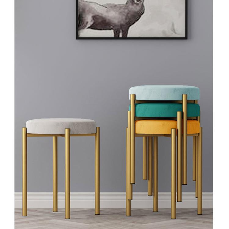 北欧多色布艺圆凳家用创意可叠放网红小凳子餐厅门口等候板凳