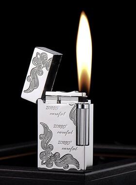 佐罗Z612-203原铜精雕富贵花煤油打火机创意侧打朗声防风打火机