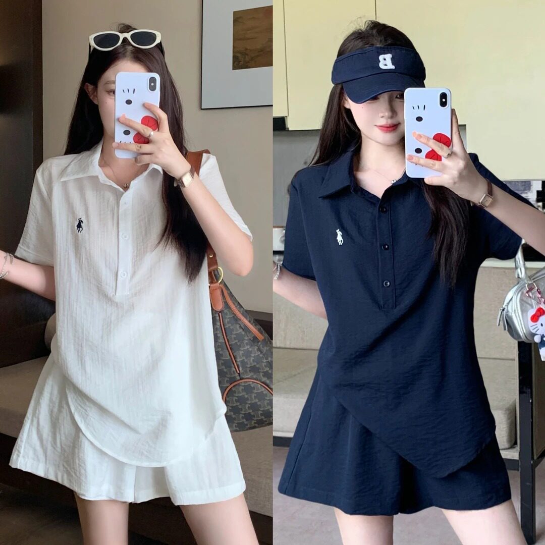 夏季大码女装短袖短裤两件套