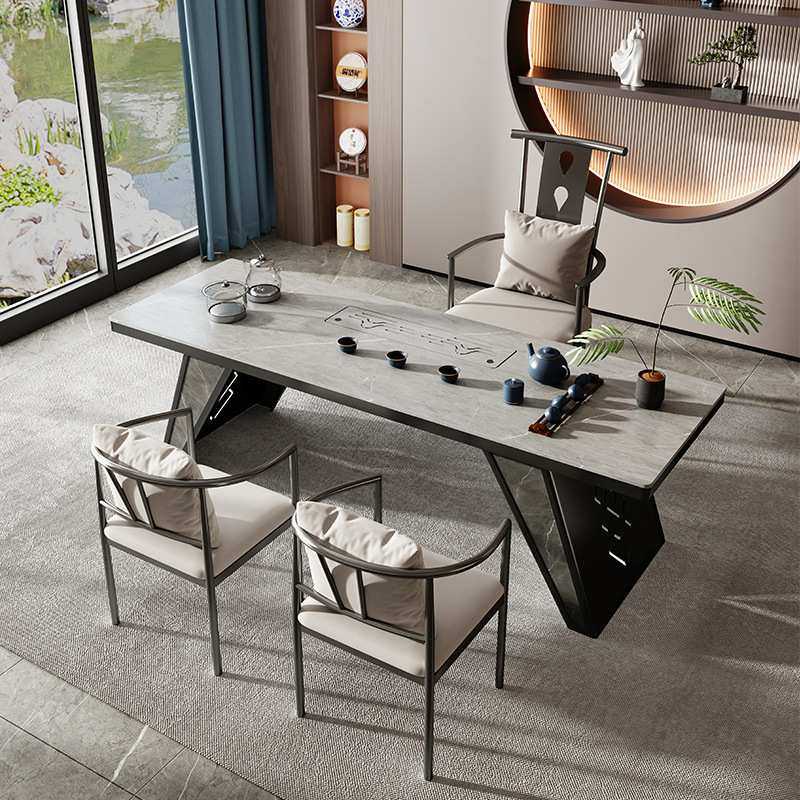 岩板茶桌现代简约轻奢高端茶台办公家用一桌五椅组合全自动泡茶桌,3C数码配件,USB灯,淘宝优惠券,粉丝福利购,淘宝优惠卷