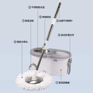 索邦2025新款家用旋转脱水桶拖把免手洗一拖净自拧水懒人神器拖布