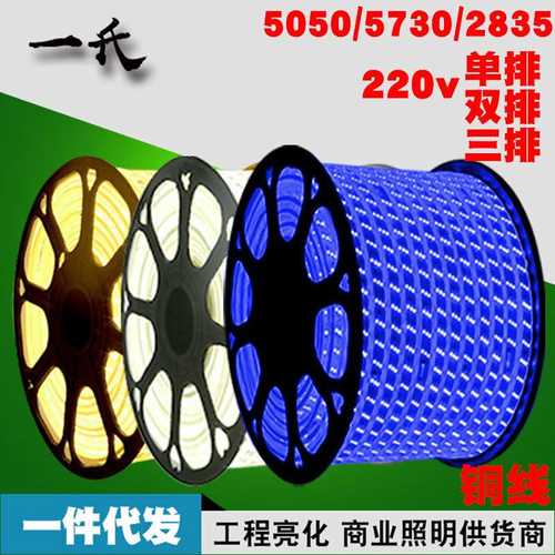 led灯带2835双排三排5050RGB七彩防水5730三色变光贴片柔性软灯条
