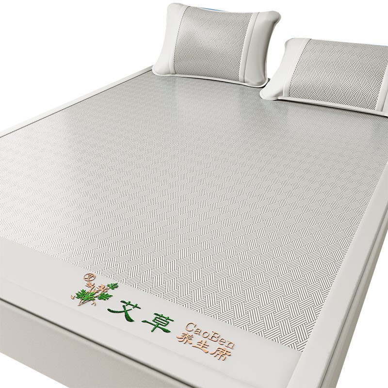 小沛晴冰丝凉席夏季空调软席可水洗折叠家用草席床垫艾草驱蚊席子