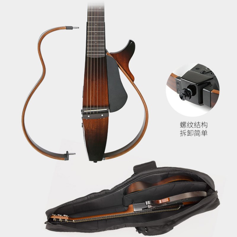 雅马哈静音吉他SLG200N民谣全单实木吉他SLG200S古典39寸拆卸便携