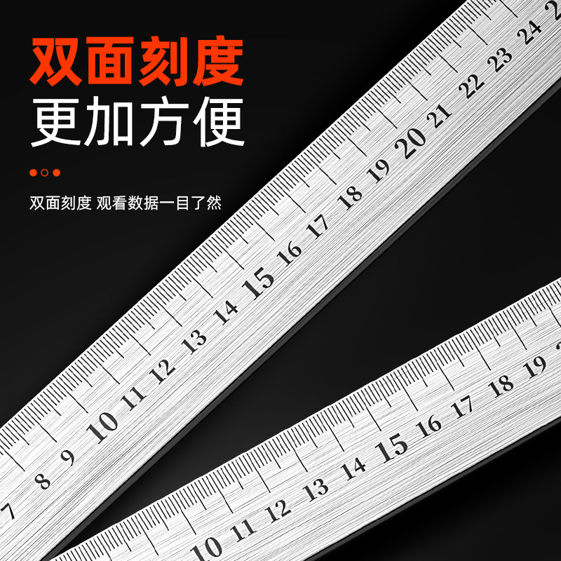 不锈钢三角尺高精度加厚90度木工角尺45大号方尺拐尺铝合金三角板