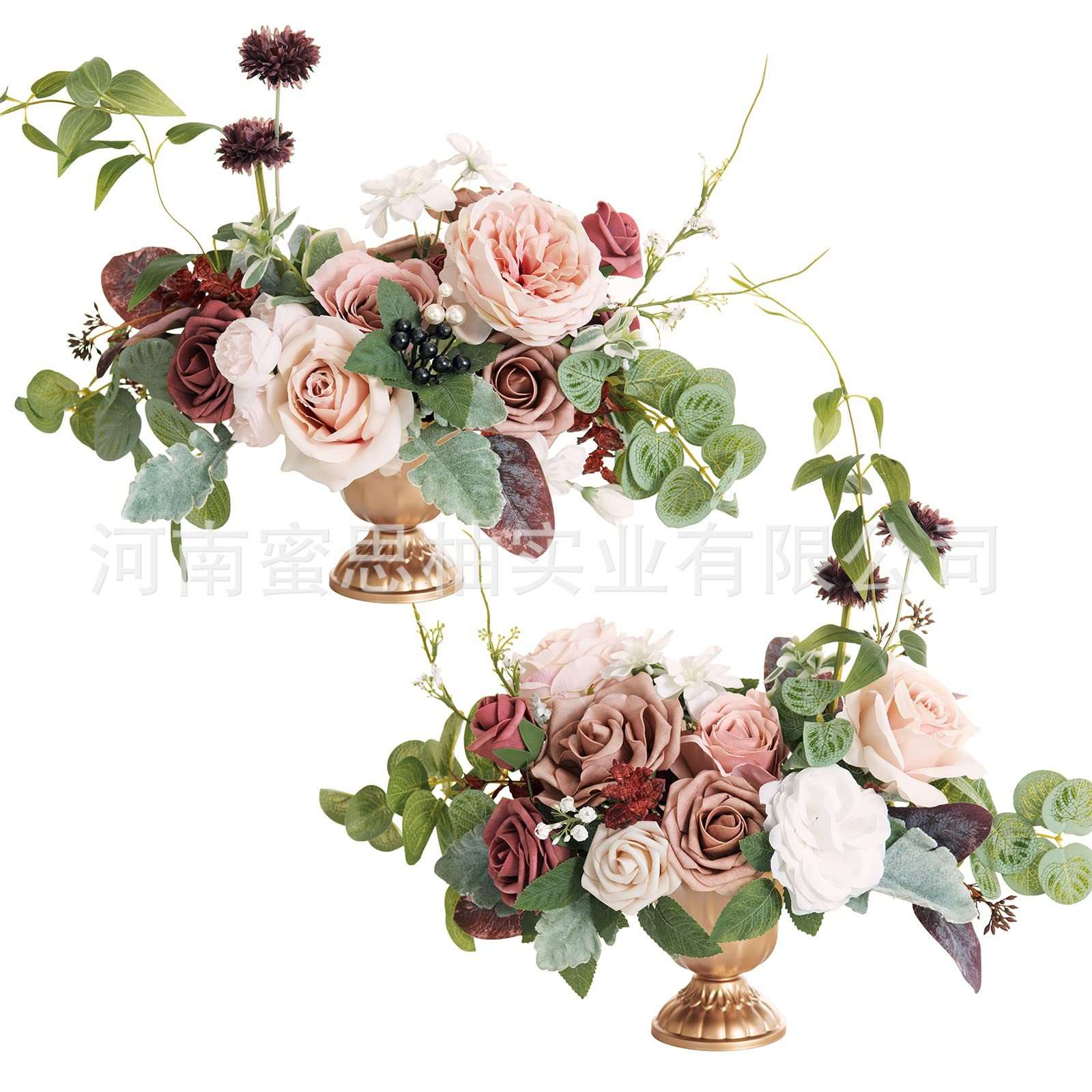 婚礼装饰桌子假花仿真花绢花餐桌花瓶摆件手捧摄影道具
