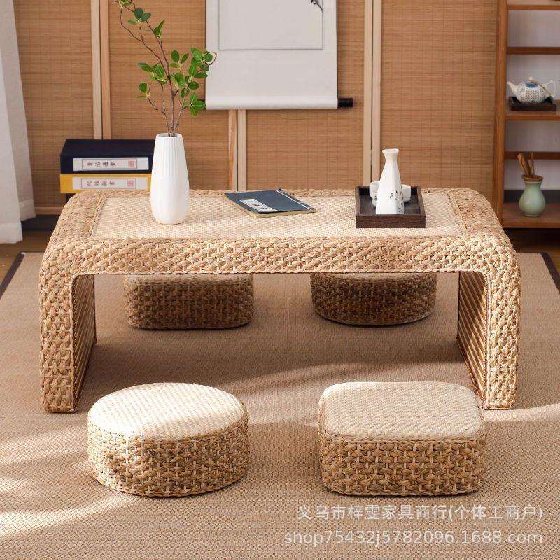 藤编榻榻米茶桌小茶几阳台窗台简约飘窗茶台桌子日式矮桌炕几炕桌