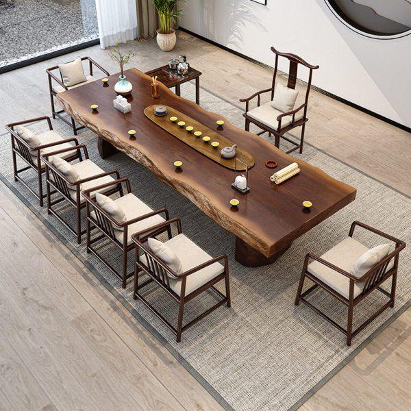 实木大板茶桌椅组合新中式茶桌全套原木整板客厅家用公室泡茶桌,商业/办公家具,茶台/茶桌,淘宝优惠券,粉丝福利购,淘宝优惠卷