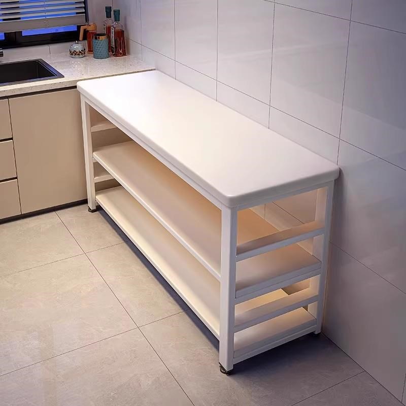 厨房多功能置物架落地切菜t桌子工作台多层微波炉锅具收纳架窄边